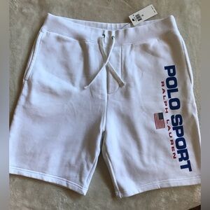 Polo Sport Ralph Lauren White Fleece Sailing Sweat Shorts